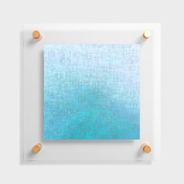 graphic design geometric pixel square pattern abstract in blue Floating Acrylic Print