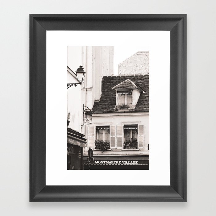 Greatest painters neighborhood | Montmartre in Black and White | Travel Photography Framed Art Print