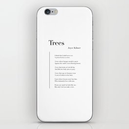 Trees by Joyce Kilmer iPhone Skin