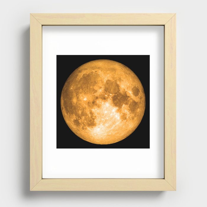 orange full moon Recessed Framed Print