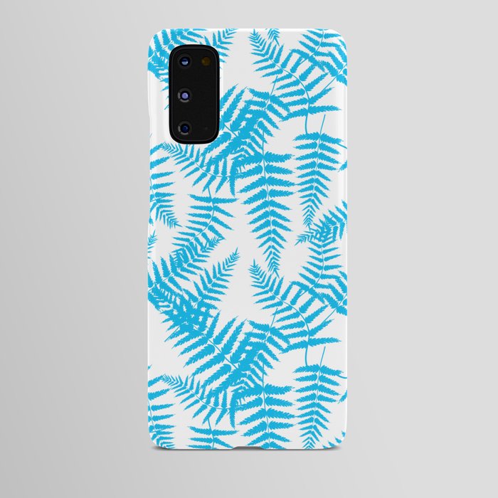 Turquoise Silhouette Fern Leaves Pattern Android Case