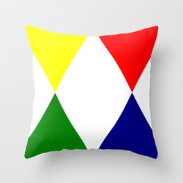 Primary colored triangles Throw Pillow