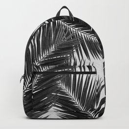 Palm Leaf Black & White III Backpack | Unisex, Leaves, Hip, Palmtree, Abstract, Jungle, Forest, Fashion, Garden, Black 