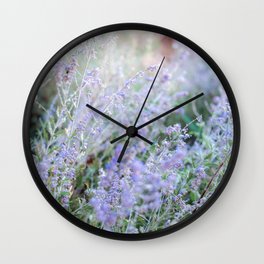 Floral Lavender | Botanical fine art nature photography print | Pastel tones Wall Clock