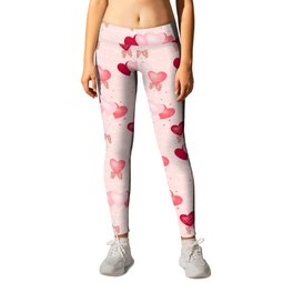 Valentine's Day Heart Balloons Pattern Leggings