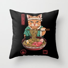 Neko Ramen Throw Pillow