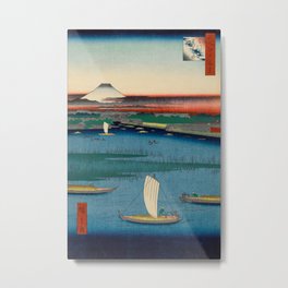 Sailing on the Sumida River Vintage Ukiyo-e Japanese Art Metal Print | Woodblock, Ancient, Japan, Landscape, Summer, Hiroshige, Peaceful, Nature, Vintage, Ukiyoe 