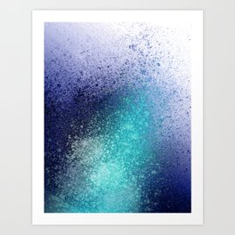 Mix of Blue Paint Splatter Art Print