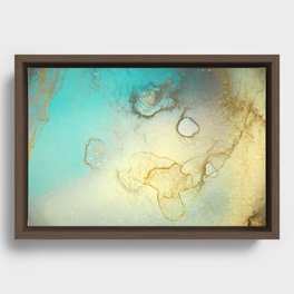 Abstract Pastel Sea Green Cyan Framed Canvas
