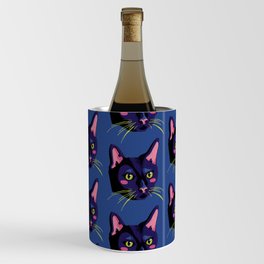 Graphic Cat Head - Blue Palette Wine Chiller