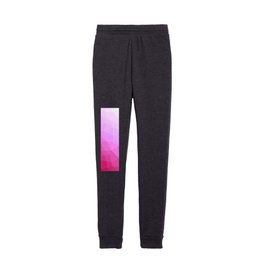 Dark Pink to White Light Pastel Abstract Geometric Triangle Pattern Kids Joggers