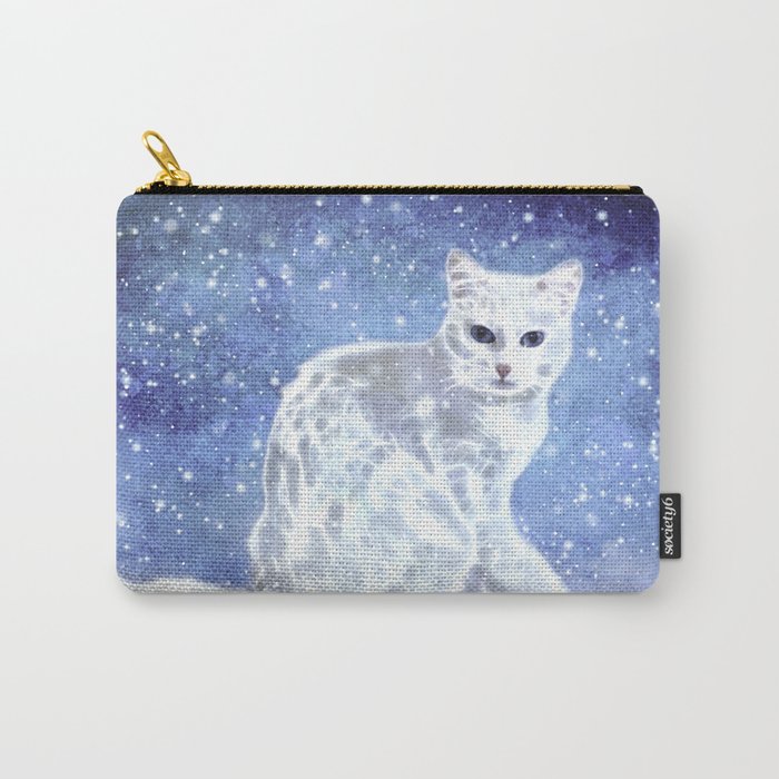 Abstract white cat Carry-All Pouch