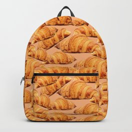 Croissants Pattern with inspirational quote Get Baked Backpack