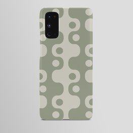 Retro Mid Century Modern Space Age Pattern 853 Sage Green and Beige Android Case