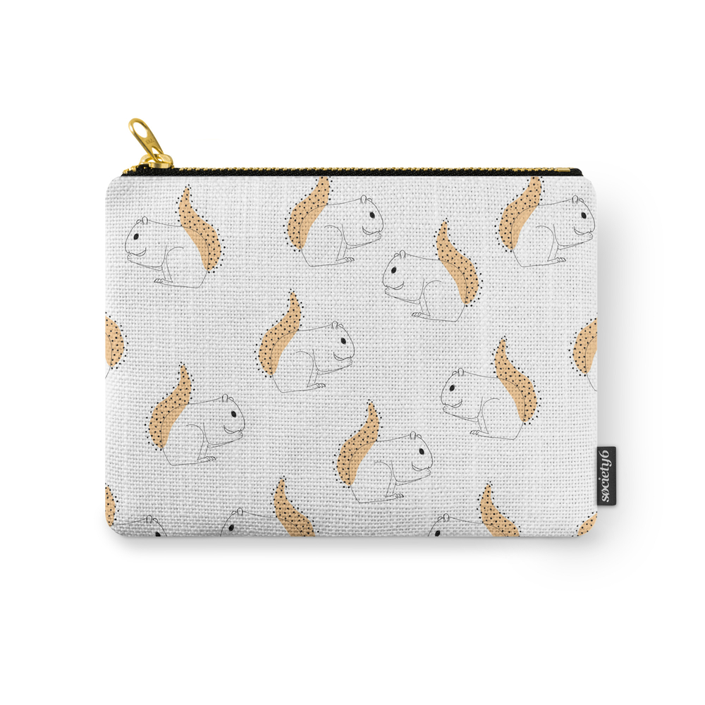 Dotted Squirrel Carry-All Pouch by nereagutierrez