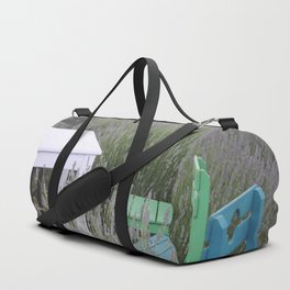 Table For Three In A Lavender Field Photography Duffle Bag