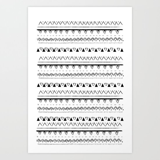 White&Black pattern Art Print