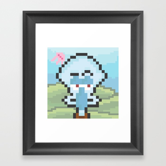 Squidward Pixels Framed Art Print
