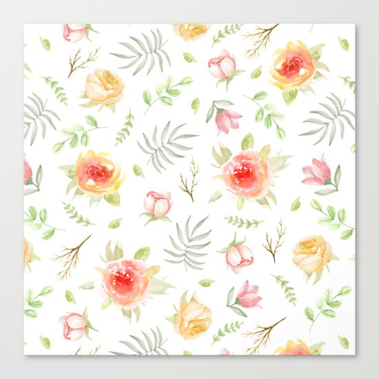 Vintage pattern. Roses Canvas Print