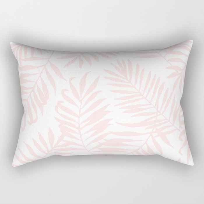 Tropical Palm Leaves - Pink Rectangular Pillow