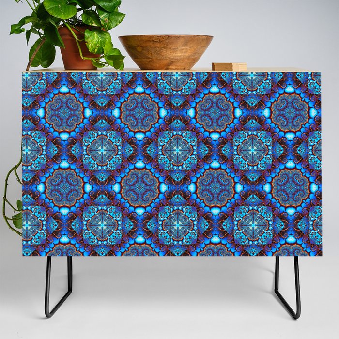 blue moroccan tile pattern Credenza