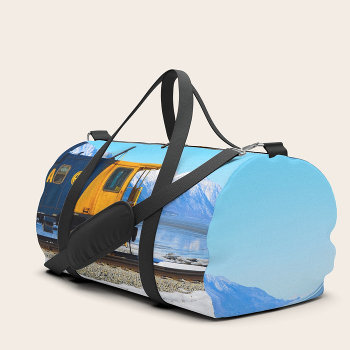 Caboose Alaska Train, Turnagain Arm, Cook Inlet Duffle Bag by Alaskan
