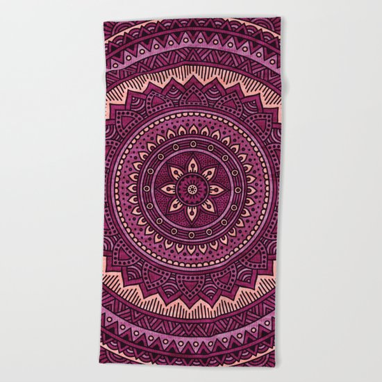 Hippie mandala 39 Beach Towel