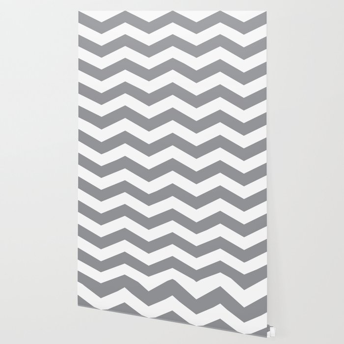 Grey Chevron Pattern Wallpaper By Coolfunawesometime Society6
