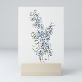 Blue Delphinium Flowers Mini Art Print