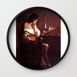 Georges de La Tour Mary Magdalene with the Smoking Flame, circa 1640 Wall Clock