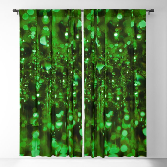 Green Fractal Blackout Curtain