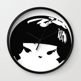 Kokeshi Head Logo Design Wall Clock
