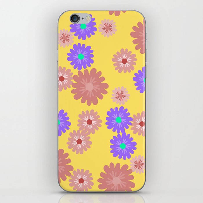 Yellow Floral Texture Background iPhone Skin