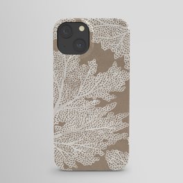 Sea Fan Coral – White on Kraft iPhone Case