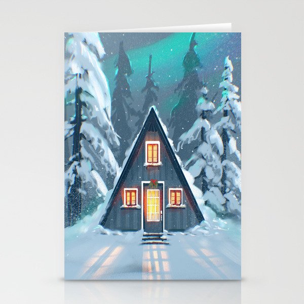 Winter Cabin Stationery Cards