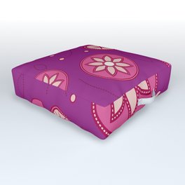 Pattern of stylized design lotus flowers Outdoor Floor Cushion
