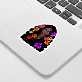 Woman with flowers (no bakcground) Sticker
