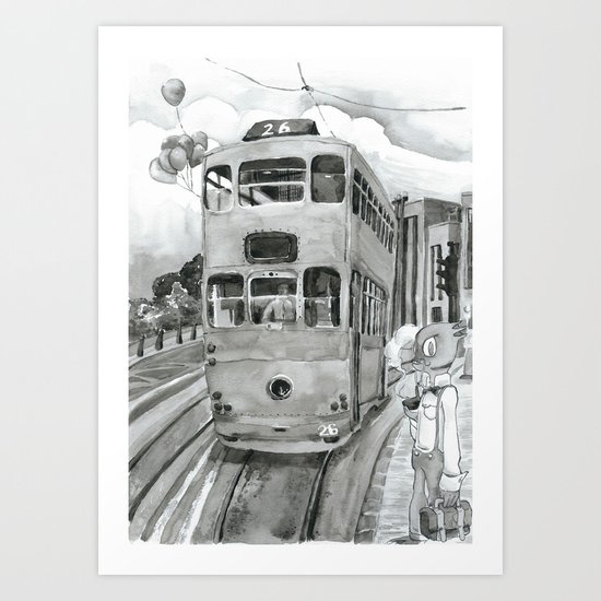 { 未來惑星 } Tramcar Art Print
