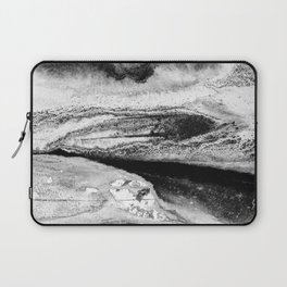 Mountain River Black And White Abstract Landscape Painting Laptop Sleeve