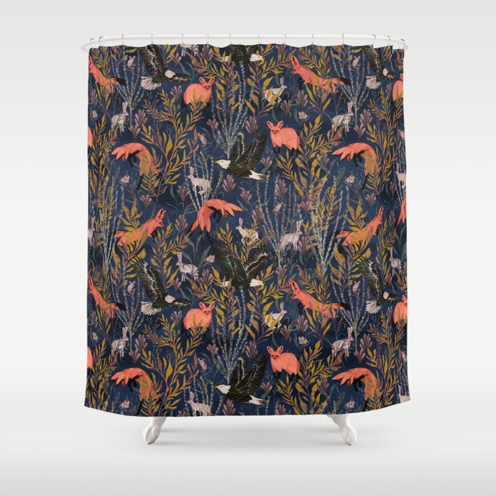 Dusk Hunting Dark Shower Curtain