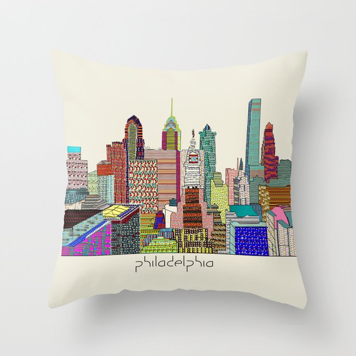 Philadelphia city sklyine Throw Pillow