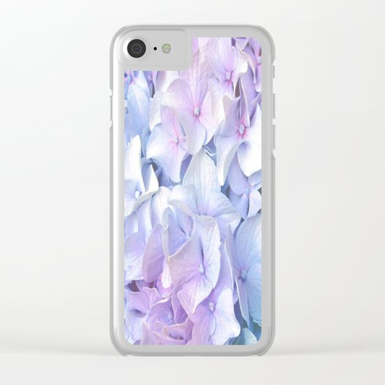 Soft Pastel Hydrangea Clear iPhone Case