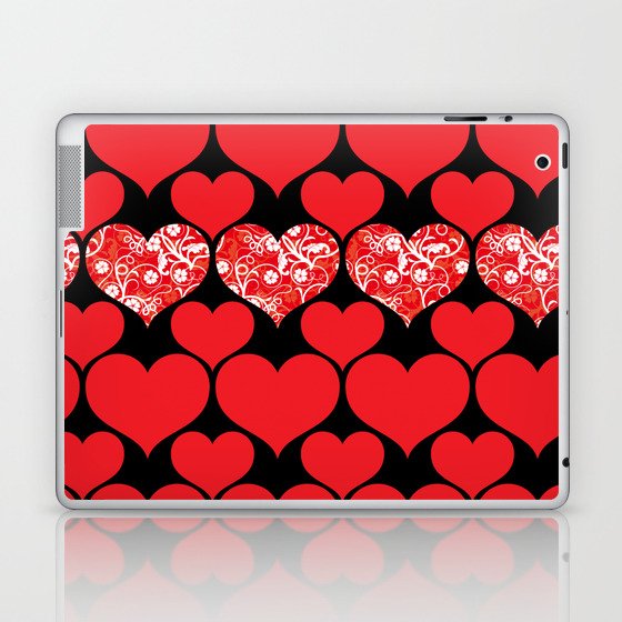 Floral Hart On Black Collection Laptop & iPad Skin