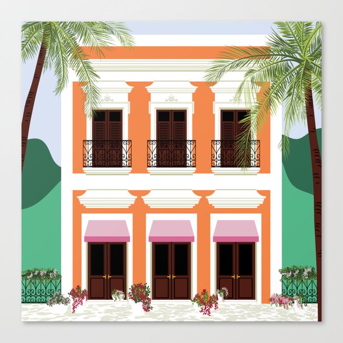 Puerto Rico Orange House Canvas Print