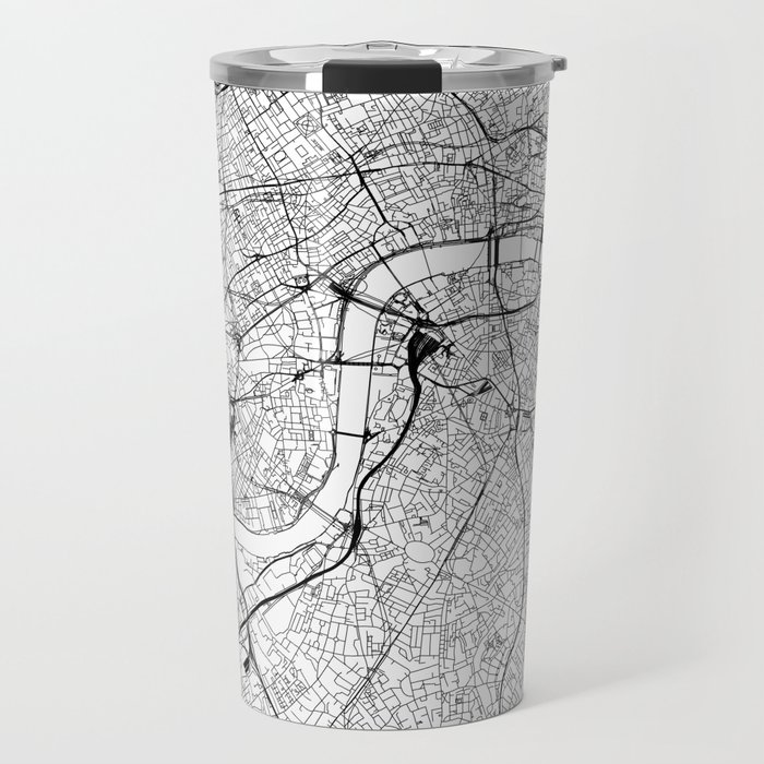 London White Map Travel Mug