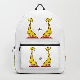 Giraffe Practicing Yoga - OM Backpack | Namaste, Digital, Yoga, Pose, Drawing, Panimagine, Illustration, Giraffe, Animal, Cute 