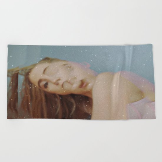 Gray as Snow Beach Towel