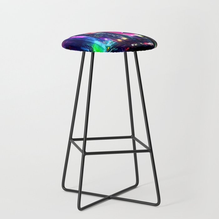 Postcards from the Future - Neon City Bar Stool