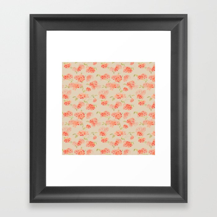 Hand painted cherry blossoms Framed Art Print
