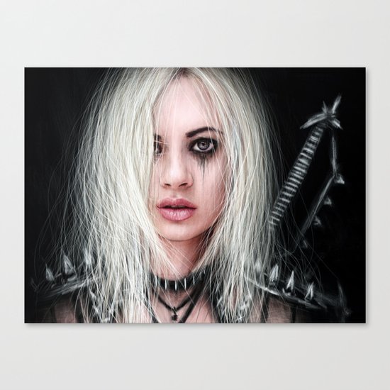 Sword In the Dark: A Gothic Warrior Canvas Print